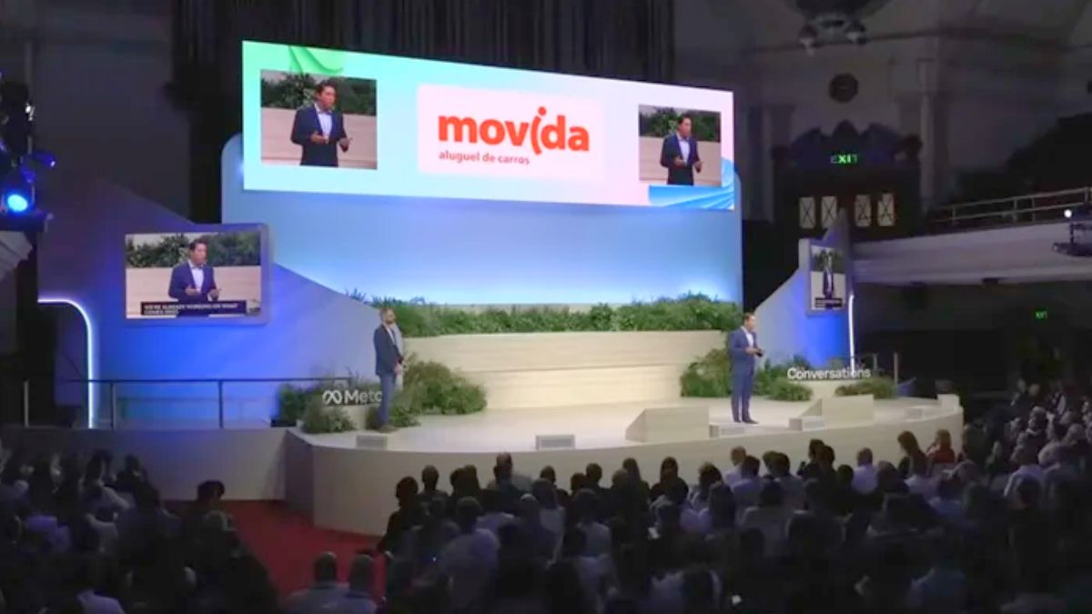 Apresentação da Movida aluguel de carros durante o Meta Conversations 2026