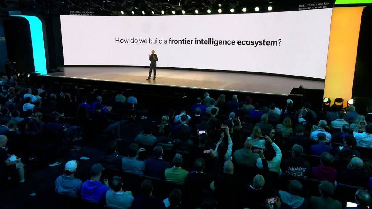 Apresentação da nova IA da Microsoft durante a conferência anual Microsoft Build 2026