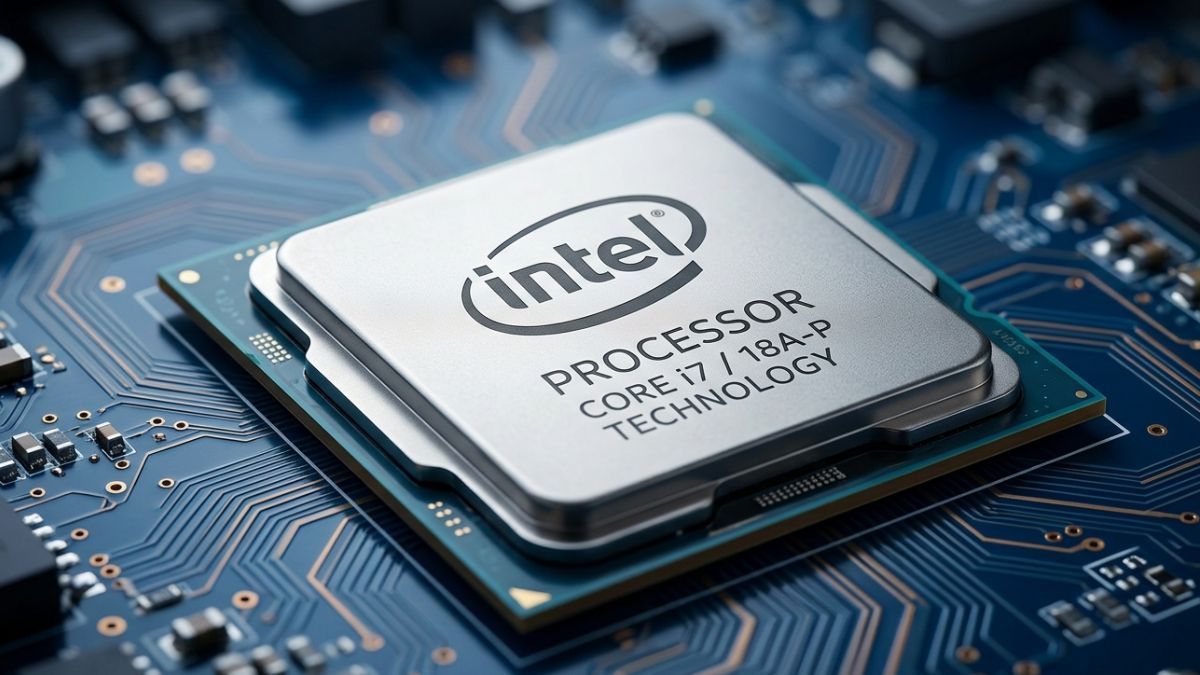 Chip de processador metálico simbolizando o novo chip Intel