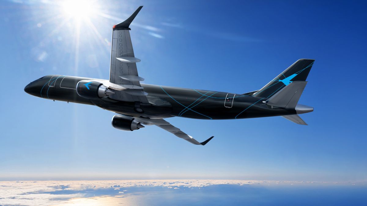 Avião comercial da Embraer, simbolizando a relação entre a Embraer e o governo brasileiro que está estremecida