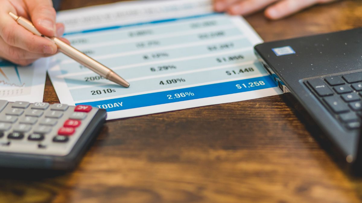Calculadora ao lado de relatórios financeiros simbolizando a tributação de dividendos