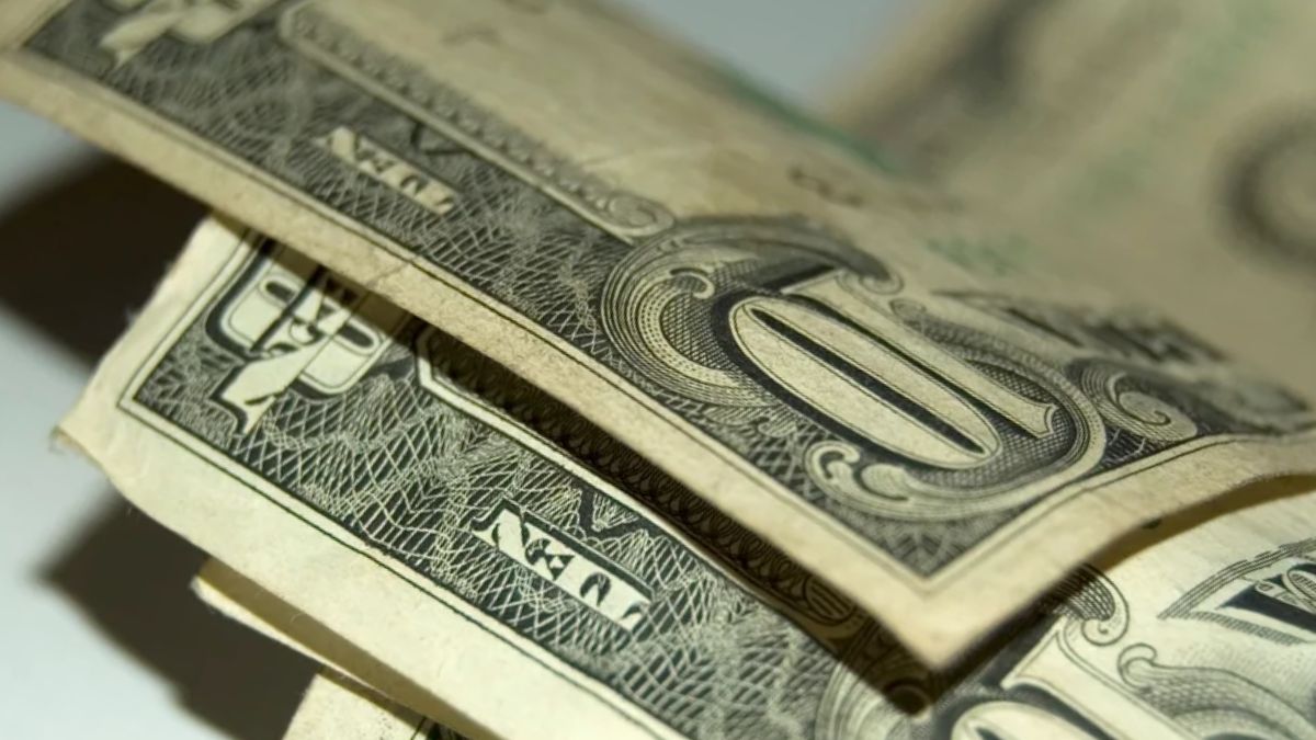 Notas de dólar simbolizando o saldo do fluxo cambial positivo no período