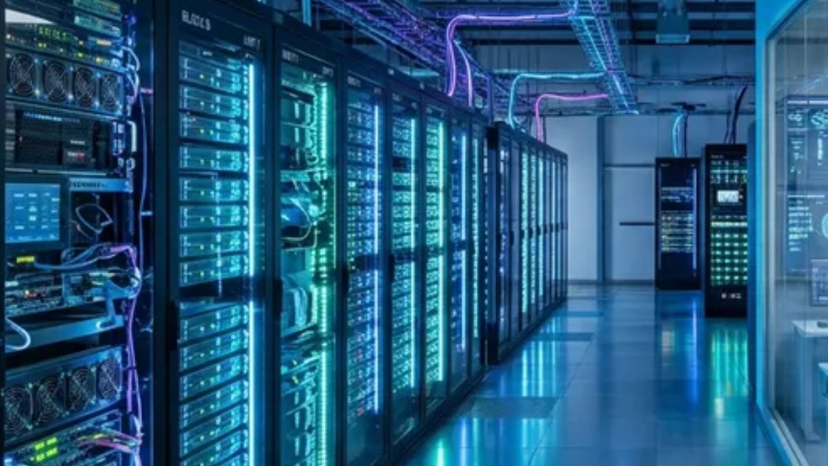 Datacenter moderno, simbolizando o gargalo energético que crise oculta da inteligência artificial acaba causando, refletindo no crescimento das big techs