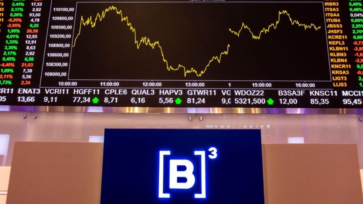 Imagem de gráfico da B3, simbolizando que o feriado nos EUA e a consequente queda na liquidez impactam o Ibovespa
