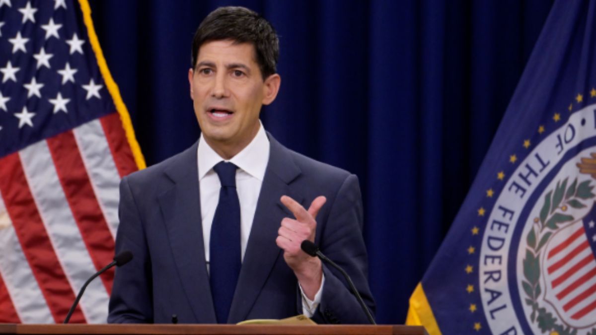Presidente do Fed, Kevin Warsh, para simbolizar o impacto do Banco Central Americano nos negócios e a próxima reunião, marcada para 28 e 29 de julho