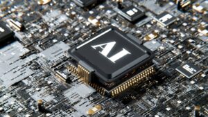 Placa de circuito eletrônico com semicondutor encapsulado, para simbolizar a recuperação global das ações de chips