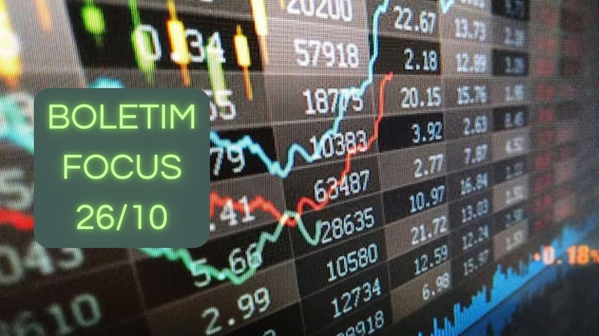 Indicadores da Bolsa simbolizando que o Boletim Focus de 26 de outubro alivia a projeção do dólar