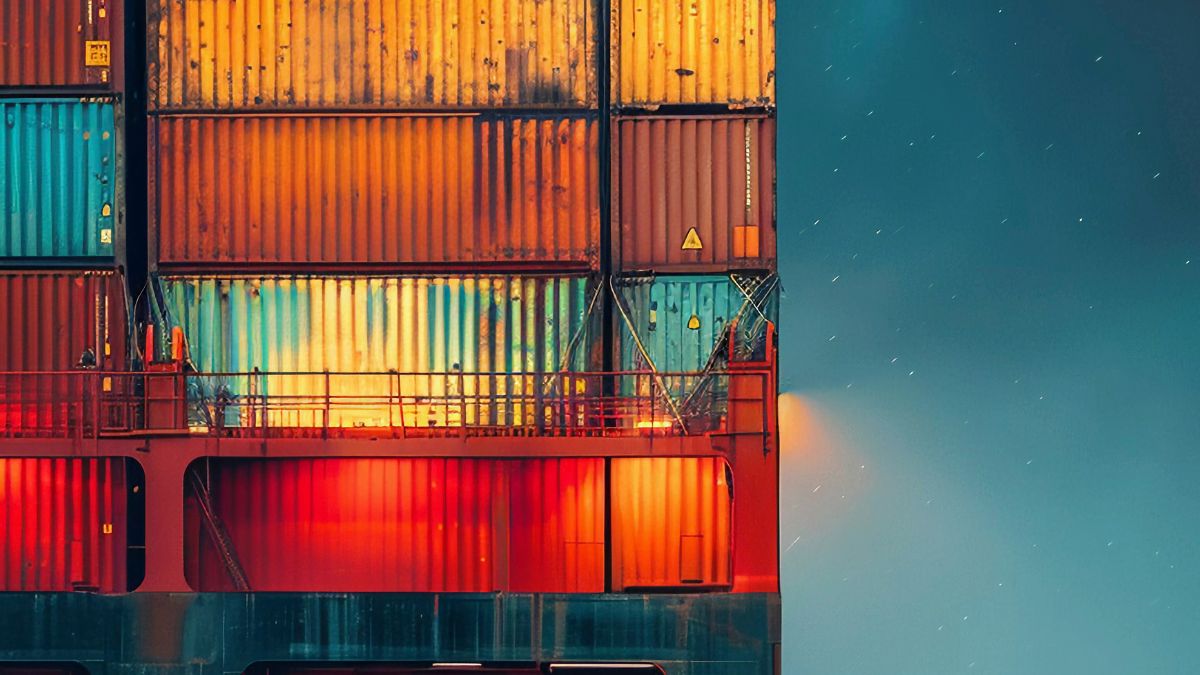 Containers de exportação representando o superávit do comércio exterior brasileiro