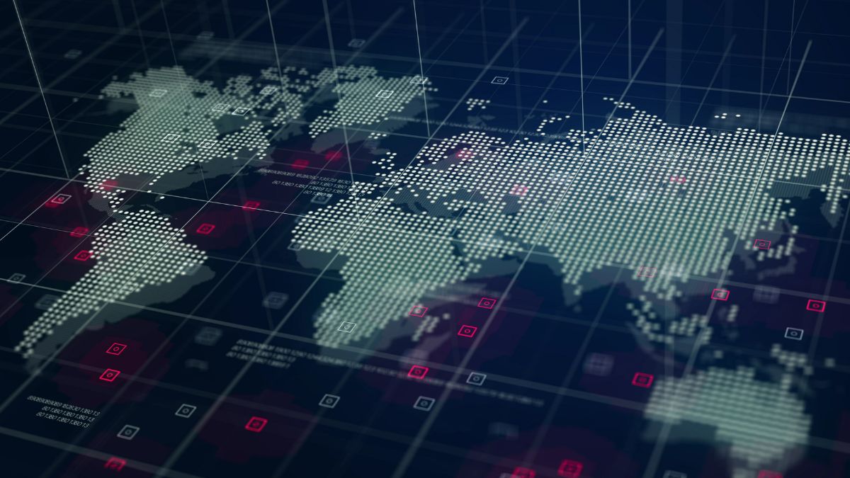 Mapa-múndi digital, representando que o crescimento da economia acelera nos próximos anos, segundo projeção do FMI