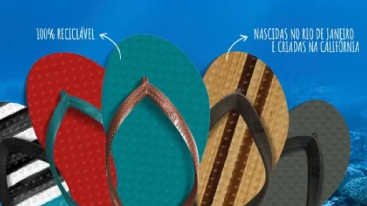 Calçados da GreenFlip Flops, que aposta na soja para disputar mercado