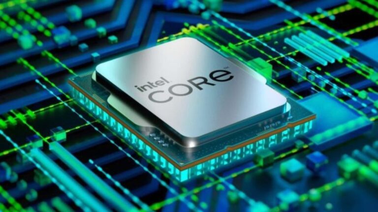 Processador Intel Core em destaque, simbolizando que a empresa perdeu US$ 100 bilhões no mercado